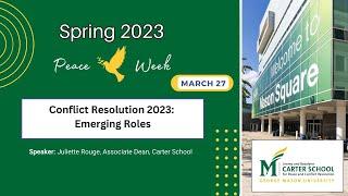 Conflict Resolution 2023: Emerging Roles