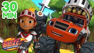 Blaze Rescue Knight Saves the Kingdom w/ AJ | 30 Minute Compilation | Blaze and the Monster Machines