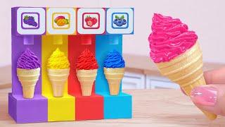 Rainbow Ice Cream  Making Best Miniature Colorful Ice Cream with Yellow Duck  Mini Cakes