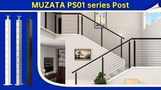 The Best Drilled Black Post - Muzata Cable Railing PS01