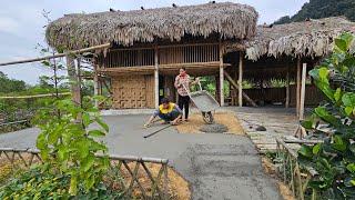 The family worked together to repair, upgrade the playground at the small house in the forest.