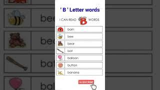 B letter words| I Can Read B Letter words