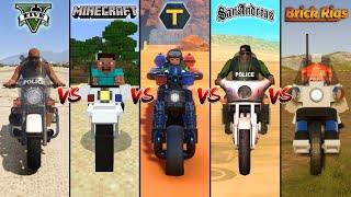 GTA 5 Police Bike vs Minecraft vs Trailmakers vs GTA SA vs Brick Rigs -WHICH IS BEST?