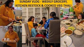 Sunday In My Life - Cooking Veg Thali, Grocery Shopping and Kitchen Restock | Weekend Kitchen Reset