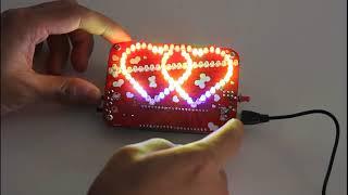 ICStation Colorful RGB LED Double Heart-shaped Flashing Light Kits with Music