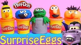 Surprise Eggs Play Doh Cookie Monster Sesame Street Toys Surprise Egg Cars 2 Mater Disney Pixar