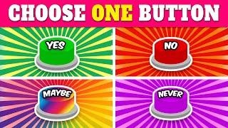 Choose One Button...! YES or NO or MAYBE or NEVER 🟢🟣 Quiz Rainbow