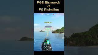 FGS Bismarck vs FS Richelieu After buff  #modernwarships #modernwarshipsgameplay