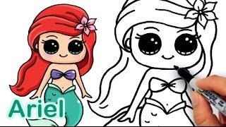 How to Draw Mermaid Ariel Cute and Easy