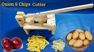 How To Make Onion And Chips Kaatne Wali Machine !! Onion Cutter !! DIY Onion Cutter Chopper