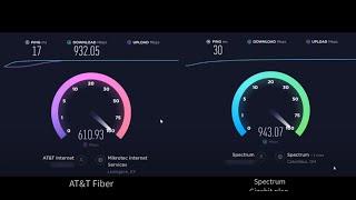 AT&T Fiber VS Spectrum Gigabit Speed Test Comparison [ HD 1080p 4k ] ( Publish Posted Year - 2022 )