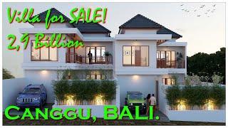 Villa Dijual Canggu Bali harga Corona || three bedroom || Ricefield View