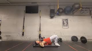 Dumbbell Floor Press with a Glute Bridge