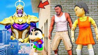 Franklin and Shinchan & Pinchan play HIDE AND KILL with Squid Game Doll In GTA 5