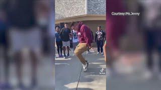 Fresno teacher shows off impressive dance moves for students in viral video