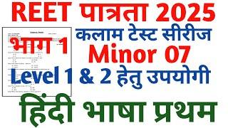 REET Pre Hindi Language First 2025 || REET Hindi Level 1 & 2 || रीट हिंदी भाषा प्रथम 2025