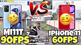 OMG Xiaomi Mi11T VS iPhone 11PUBG TEST TDM  Android 90FPS VS iOS 60FPS PUBG Mobile