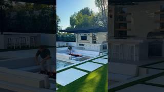 This isn’t just a backyard—it’s a lifestyle upgrade.  #pool #backyarddesign #firepit