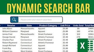 How to Create a Dynamic Search Bar / Box in Excel