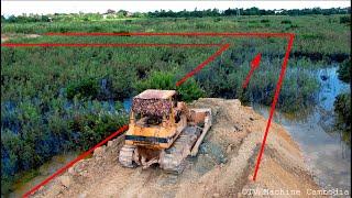 Incredible Process Team Work Connecting Road To Huge Filling By Stronger Dozer & Truck Spreading