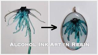 Alcohol Ink Art in Resin | DIY Alcohol Ink Painting | Resin Flower Charms