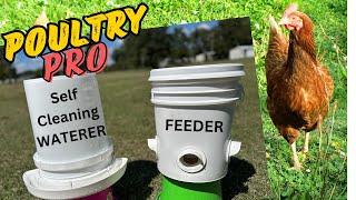 SELF CLEANING: Chicken and Duck Waterer, and Feed System! Poultry Pro