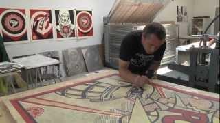 Shepard Fairey: Printing "Harmony & Discord" at Pace Prints