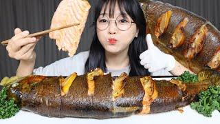 평창송어축제에서 잡은 송어로 오븐구이 해먹었어요! 송어구이 먹방GRILLED TROUT MUKBANG ASMR