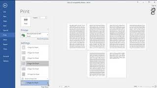 How to Print a Multiple Pages on One Page in  Word
