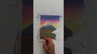 Japanese Landscape Painting | Soft Pastel Art #rtmaniac #shorts