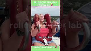 HILARIOUS Slingshot FREAKOUT!  She Can't Stop SWEARING! 