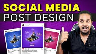 Social Media Post Design Tutorial in Hindi 2024 | Instagram Post Design