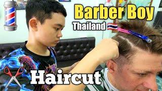 HAIRCUT by BARBER BOY! Pattaya, Thailand  (Unintentional ASMR)