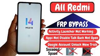 All Redmi MIUI 14 FRP Bypass Activity Launcher Not Open || Redmi MIUI 14 Google Account Bypass 2024