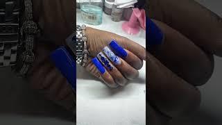  How To Do Nail art, Acrylic nails Blue Acrylic Nails #101