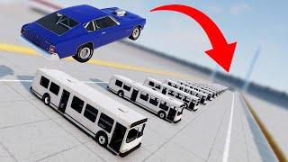 JUMPING OVER 100 BUSES! (BeamNG Drive)