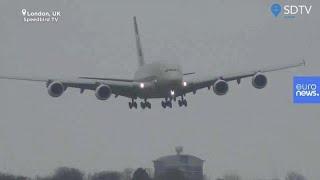 [Vídeo] Aterrizaje 'imposible' de un Airbus A380 de 394 toneladas por la tormenta Dennis
