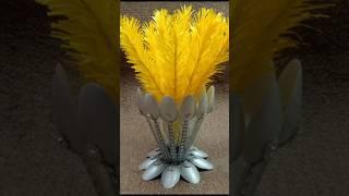 How to Make Vases from Plastic Spoons with Bottle Plastic ️