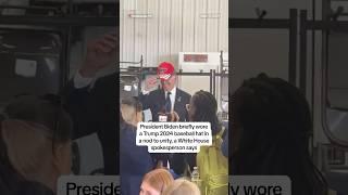 Biden wears Trump 2024 hat