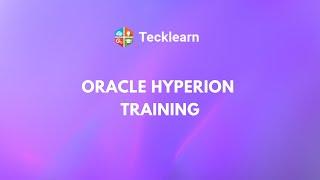 Oracle Hyperion Training