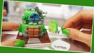 JURASSIC WORLD cake, Amazing mini cake,Jenny's mini cooking, tiny cooking, mini food, real cake