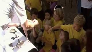 Mike Monahan terrorizes pre-schoolers with a mollusk