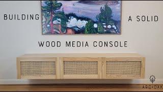 Building a Solid Wood Floating Media Center With Cane Webbing Door Panels