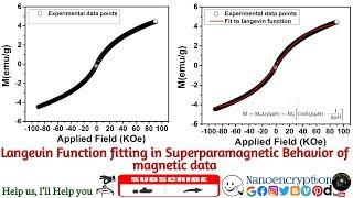 How to do nonlinear curve fitting (LangevinFunction) in the magnetic data (Superparamagnetic nature)