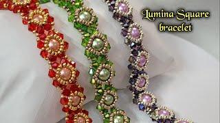 Lumina square bracelet/ beaded bracelet/ beading tutorial /DIY beaded bracelet