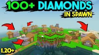 100+ DIAMONDS in spawn || Minecraft PE 1.20+ God seed || Minecraft bedrock seed