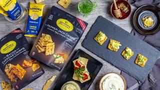 Sonoma Creamery Cheese Crisp Bars - Baked Cheese Snacks - Keto Friendly Snacks