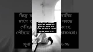 কিন্তু মনে রেখো কোরবানির মাংস বা রক্ত আল্লাহর কাছে পৌঁছায় না।