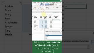 Print out the CONTENTS of a cell (audit trail showing = 100+200+300) #excelprint #youtubemadeforyou