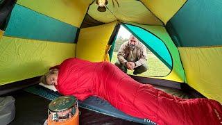 CAMPING IN THE RAIN WITH OUR OLD TENT